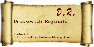 Draskovich Reginald névjegykártya
